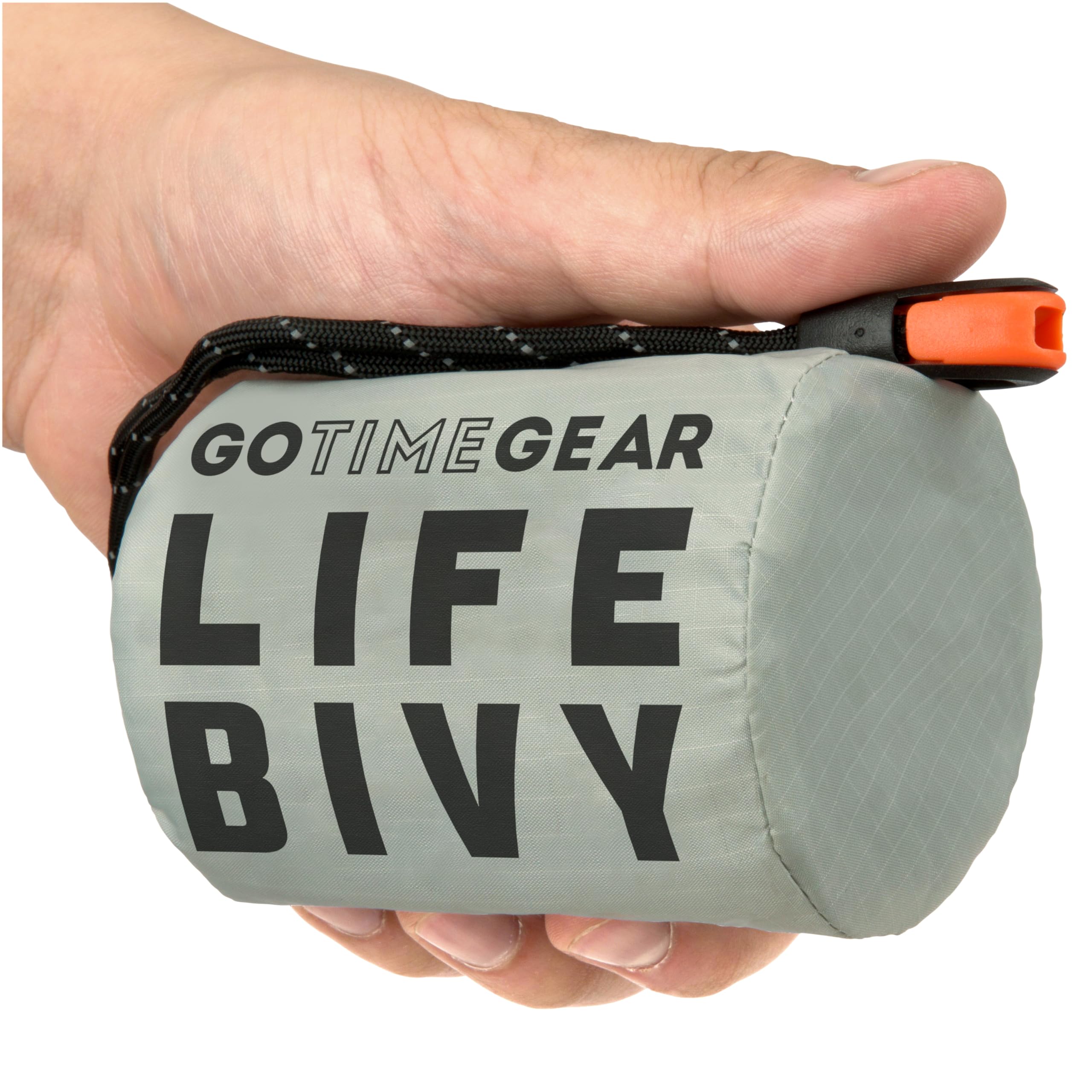Go Time Gear Life Bivy Notfall-Schlafsack, Thermo-Bivvy Verwendung als Notfall-Bivy-Rucksack, berlebens-Schlafsack, Mylar-Notfalldecke Inklusive Stoffsack mit Survival-Pfeife + Paracord-Schnur.