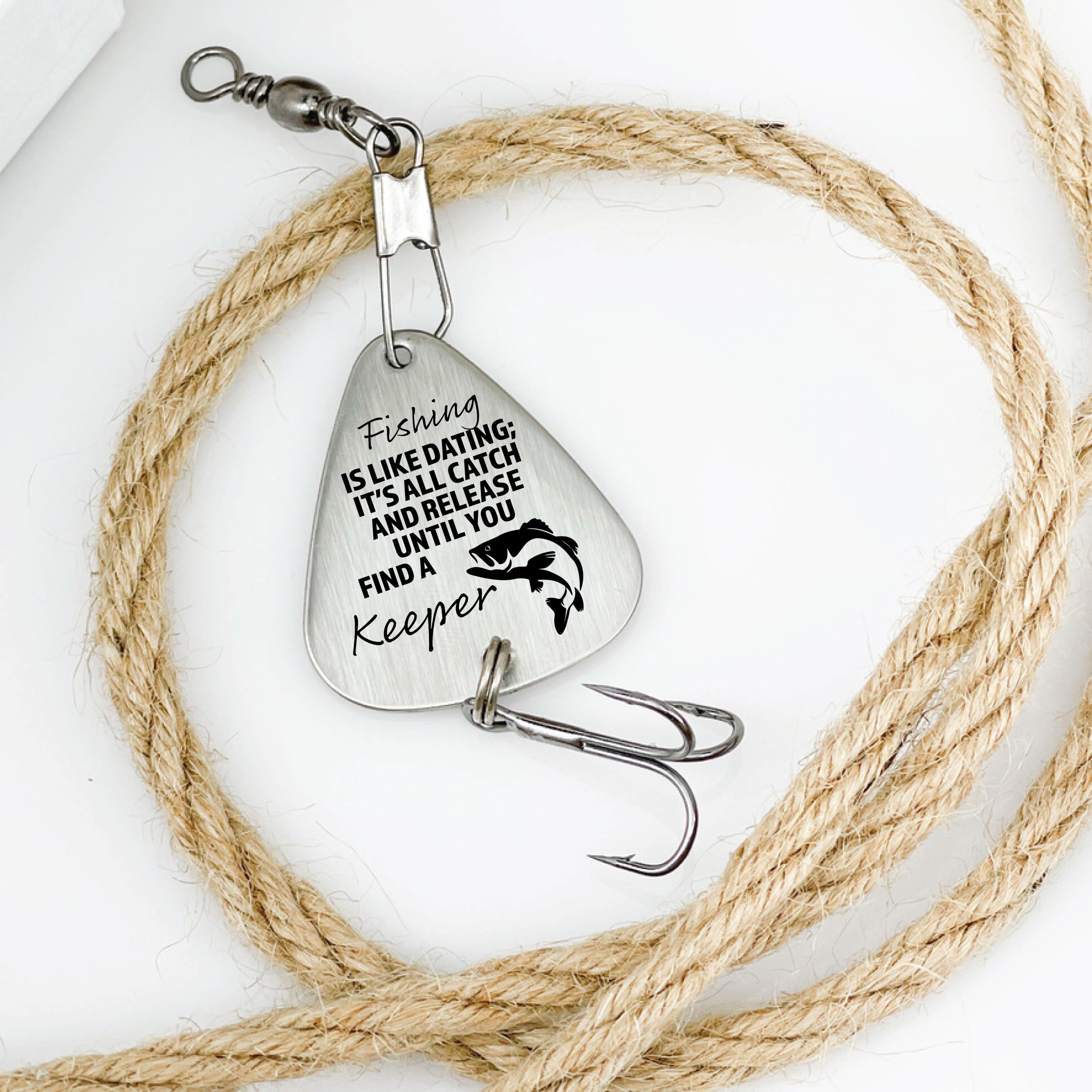 Sierra Metal Design Fsihing Lure Fishing is Like Dating, It is All Catch and Release Until You Find a Keeper Romantic Wedding, Anniversary, Bday, Valentine's Day, Christmas (Catch) : Sports