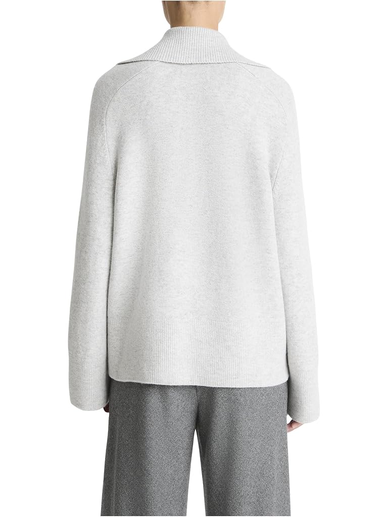 Gray Vince Oversized Wool Cash Polo