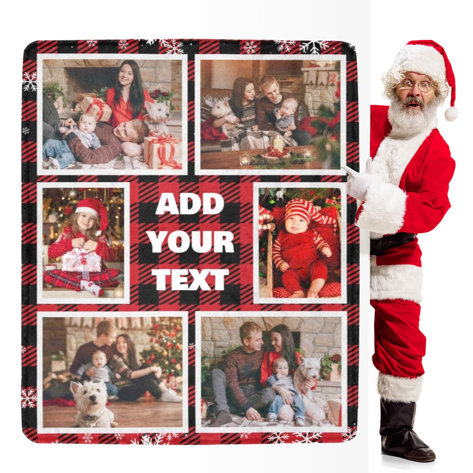 HUGLAZY Ship in Next Day,Custom Mother Day Blanket for Mom Dad Nana Grandma Mom Gifts Personalized Photo Customized Blanket with Pictures Text, Made in USA