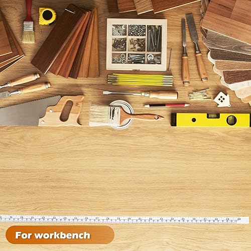 Miniatura 6 de 3 piezas de cinta métrica autoadhesiva para banco de trabajo, regla de banco de trabajo, cinta métrica de doble escala para trabajar la madera,