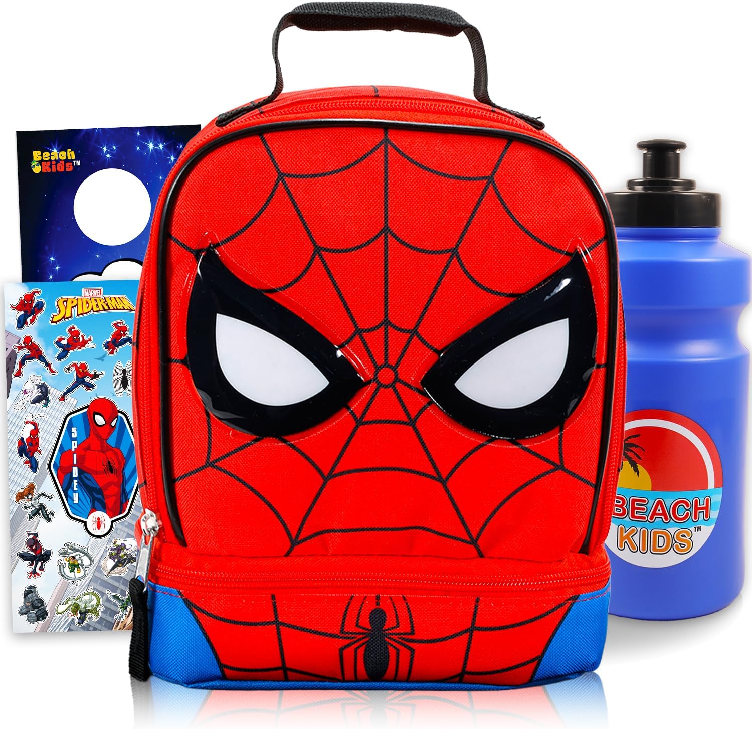 Spider-Man Lunch Box for Kids Bundle w/Insulated Lunch Bag + More