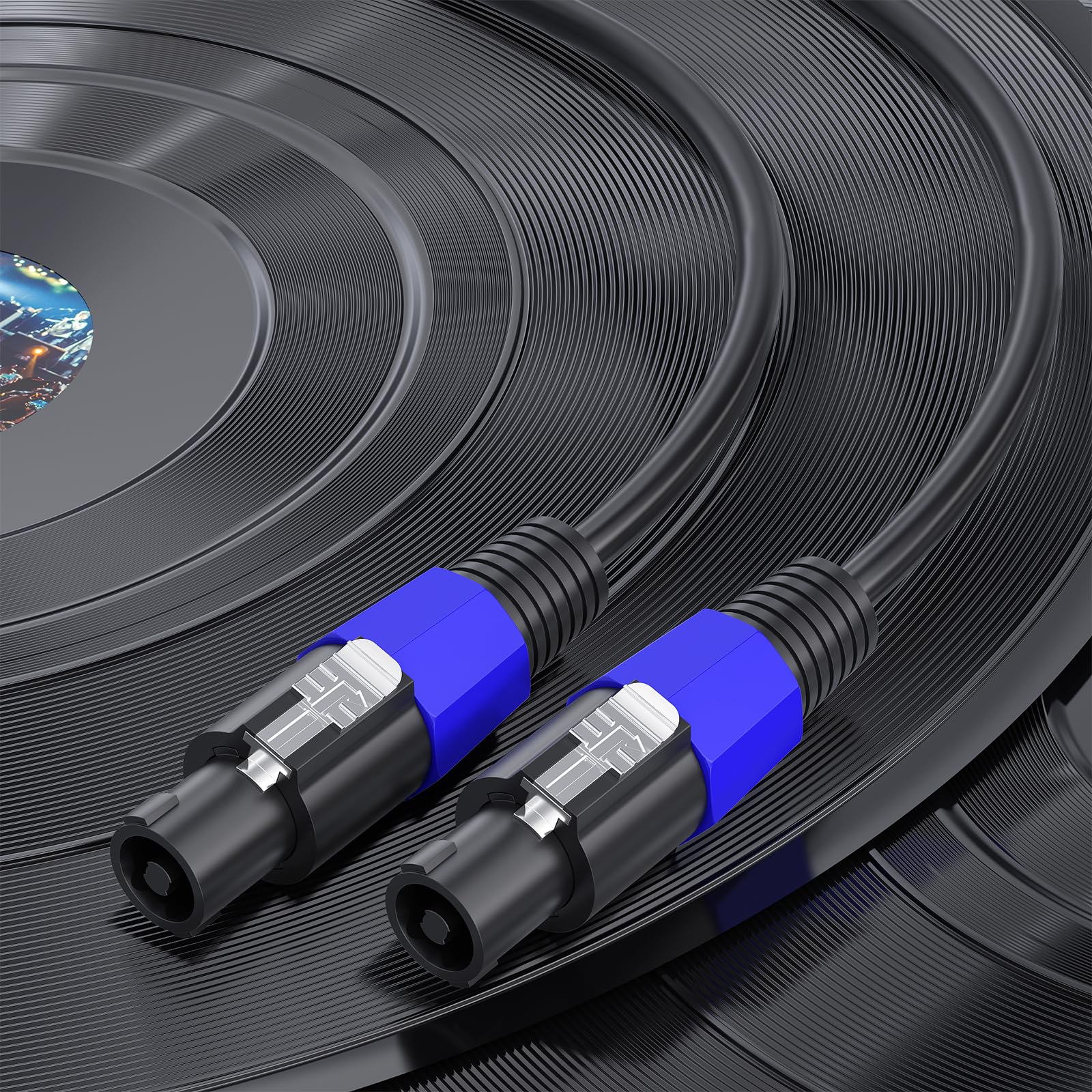 Confezione da 2 cavi da 3 m professionali Speakon a Speakon, 12 AWG, cavi patch DJ/PA per amplificatori audio e altoparlanti