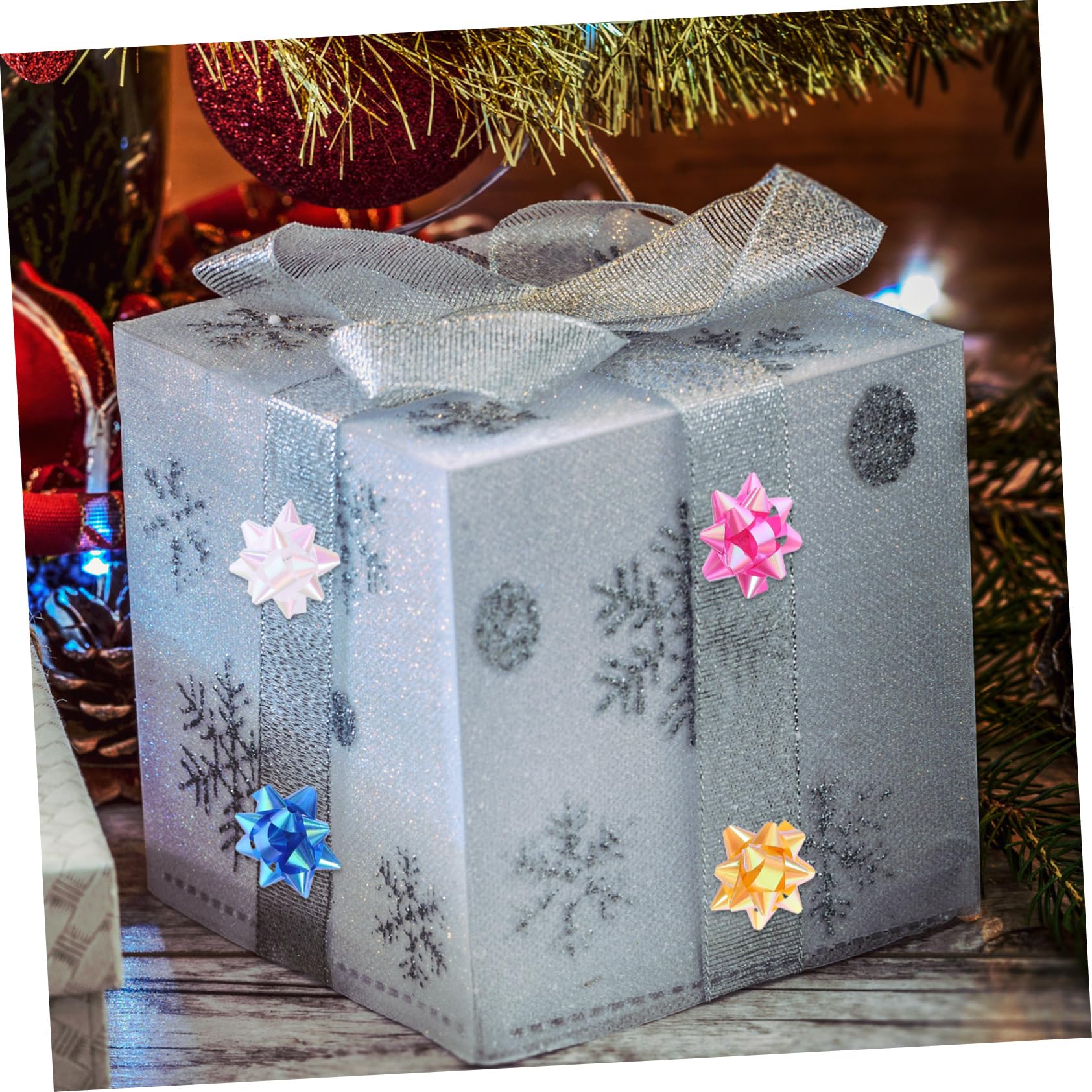 Lazos Adhesivos Grandes 280 Piezas Tirar Lazos para Navidad Decoración De Cumpleaños para Niña Lazos para Envolver Oro Christmas Decorations Adornos Navideños Decoracion para Bodas Forma De