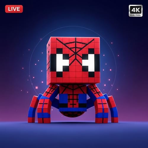 Spider Man Craft Blocks: Cozy Pixel Hero Screensaver