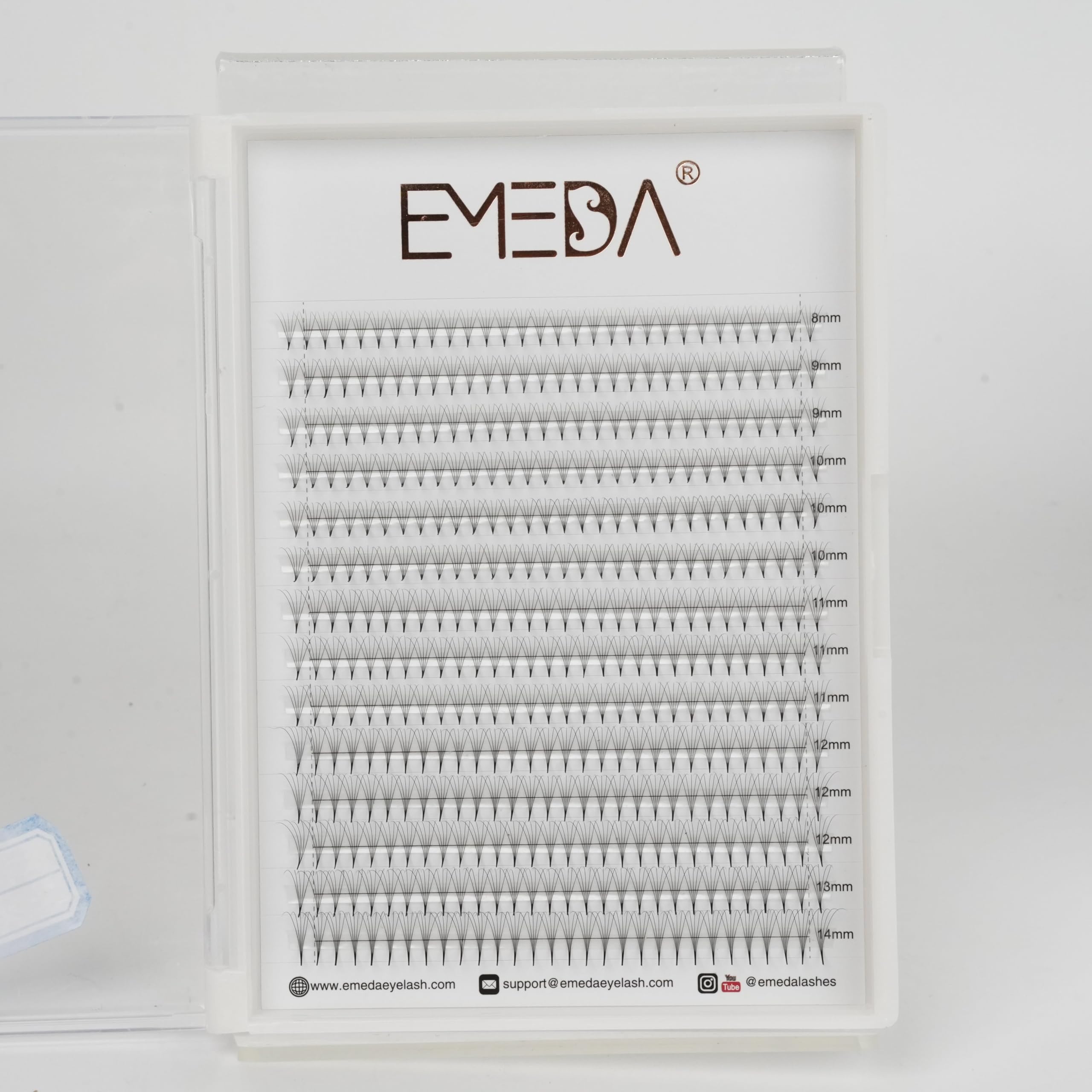 Premade Lash Fans Eyelashes Extension - 420 PCS Lare Pack Narrow Fans Pointy Thin Base 3D/4D/5D/6D/8D/10D/14D/16D/20D Stable C/D Curl Pre Volume Lash Extensions by EMEDA(5D 0.07 MIX8-15MM)