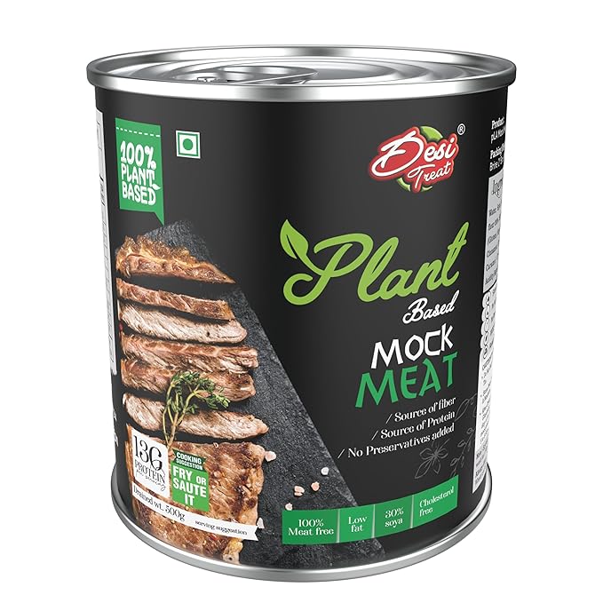 Desi Treat Vegan Mock Meat, 800g Net wt. 500g Free Masala Packet