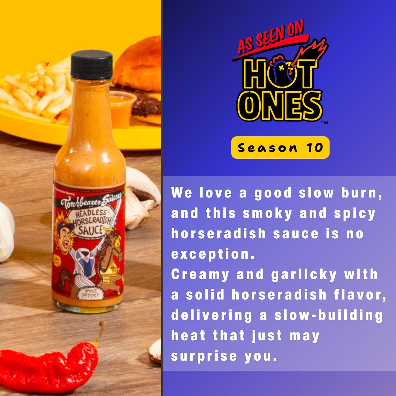 Torchbearer Hot Ones Variety Hot Sauce 4 pack, 5oz - Garlic Reaper, Son Of Zombie, Zombie Apocalypse, Headless Horseradish