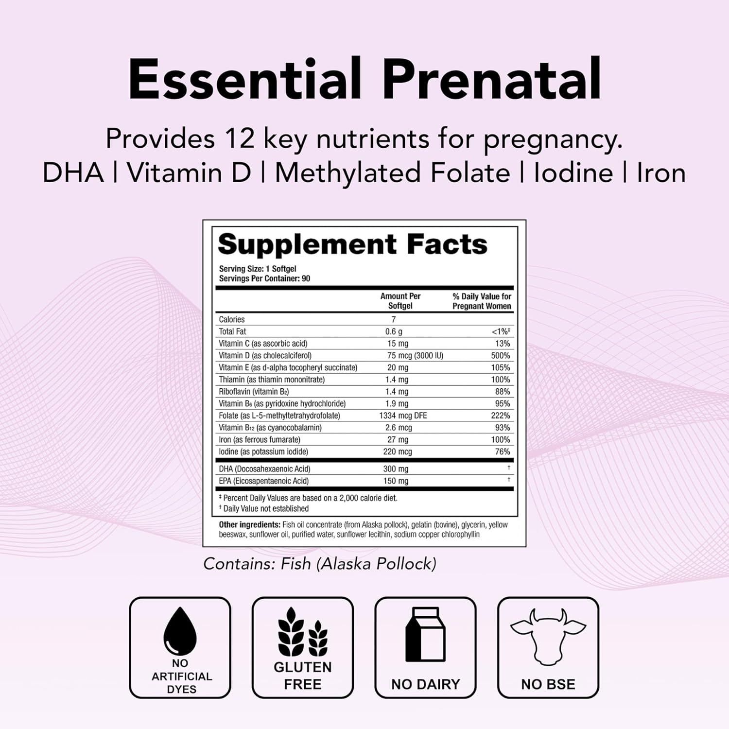 Theralogix TheraNatal One Prenatal Vitamin - 90-Day Supply - Prenatal Multivitamin with DHA, Vitamin D3, Methylated Folate, Iron & More to Support a Healthy Pregnancy* - NSF Certified - 90 Softgels
