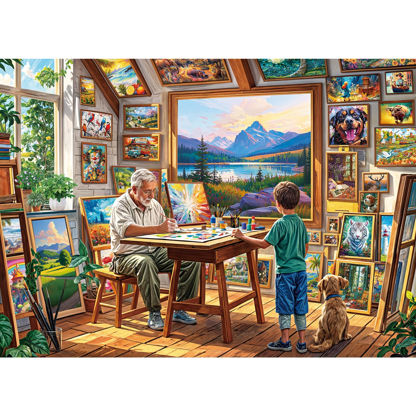 Puzzle 1000 Pezzi Paesaggio Primaverile Con Chiesa E Fiori - Sfida Rilassante Per Adulti E Ragazzi - Dimensioni 70x50 Cm - Poster 1:1 Incluso