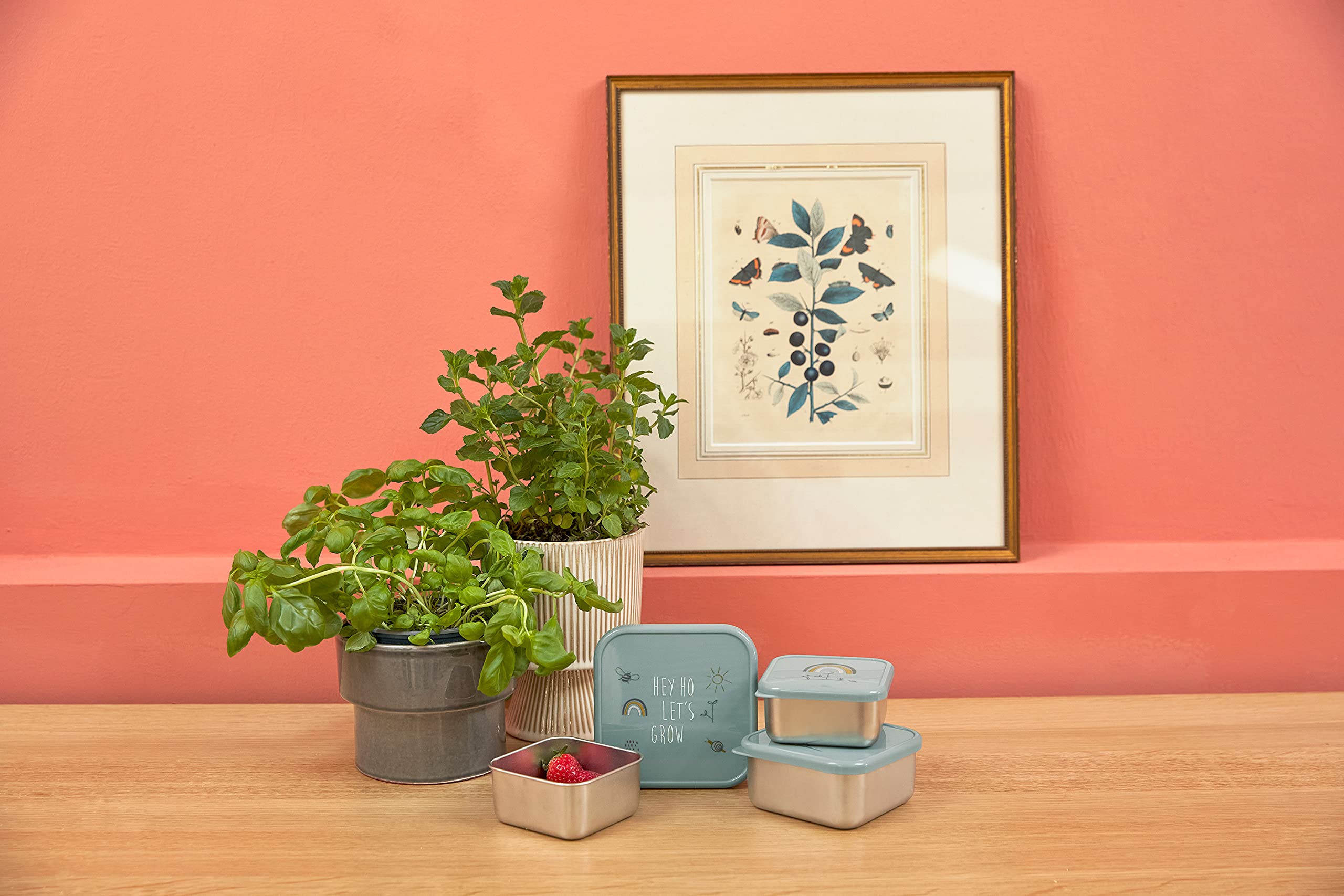 LÄSSIG Boîte à casse-croûte, lot de 3, en acier inoxydable Garden Explorer