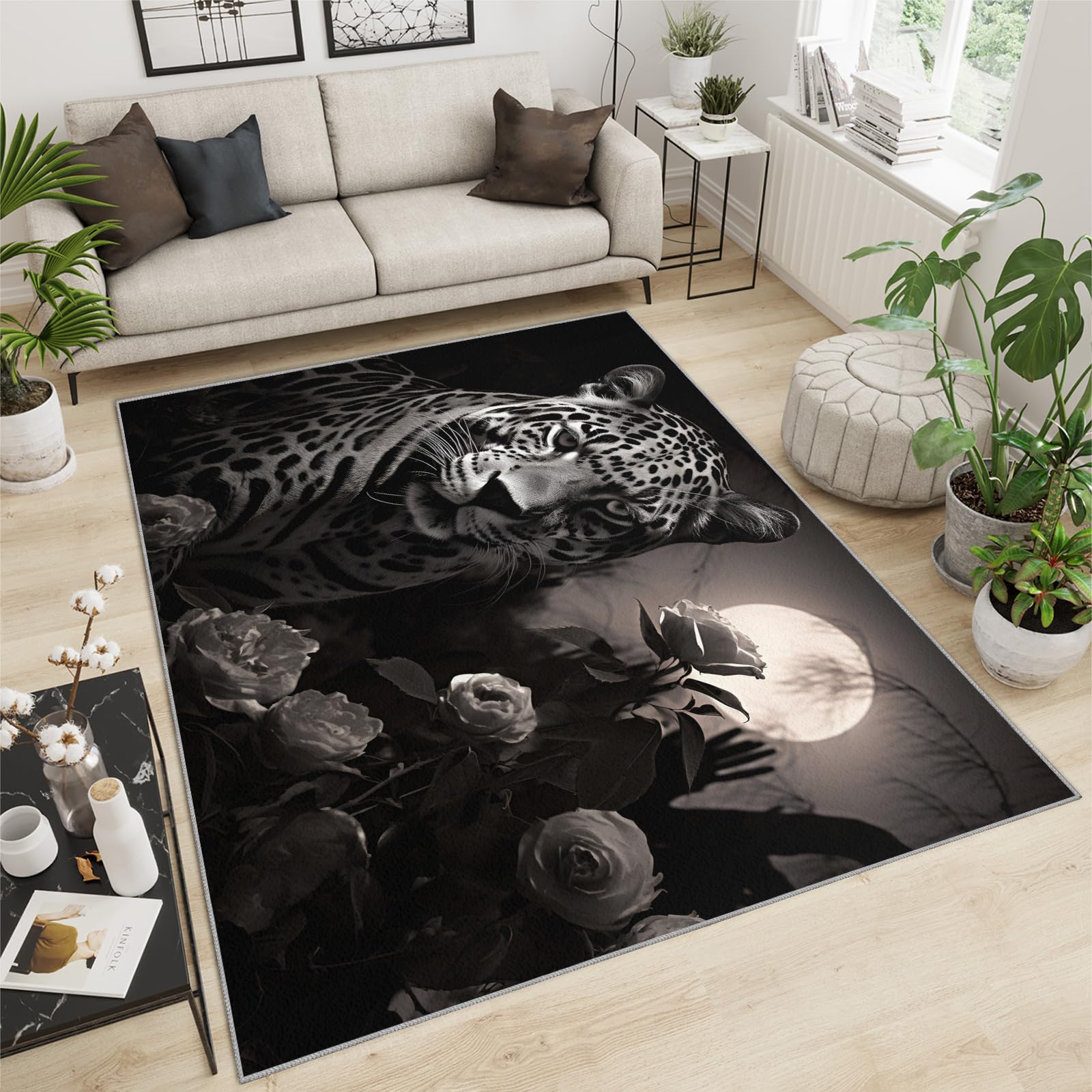 Tapis motif guépard chic pour chambre et salon style ferme