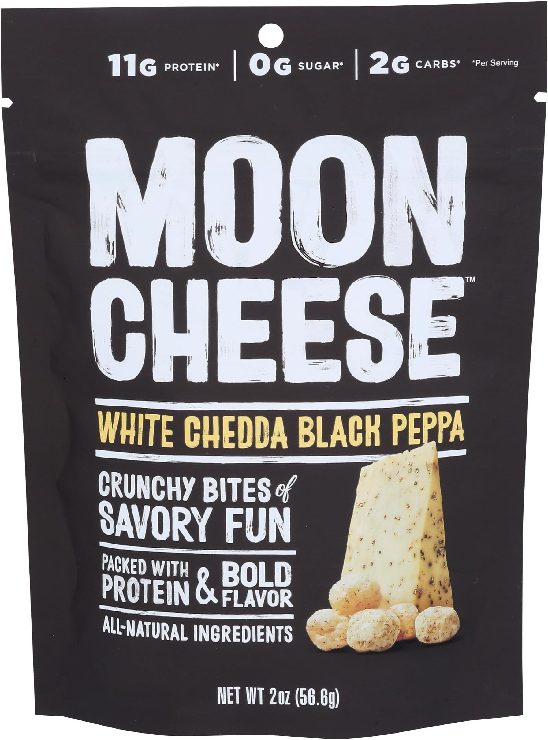 MOON CHEESE White Cheddar Black Pepper Cheese Snack, 2 OZ
