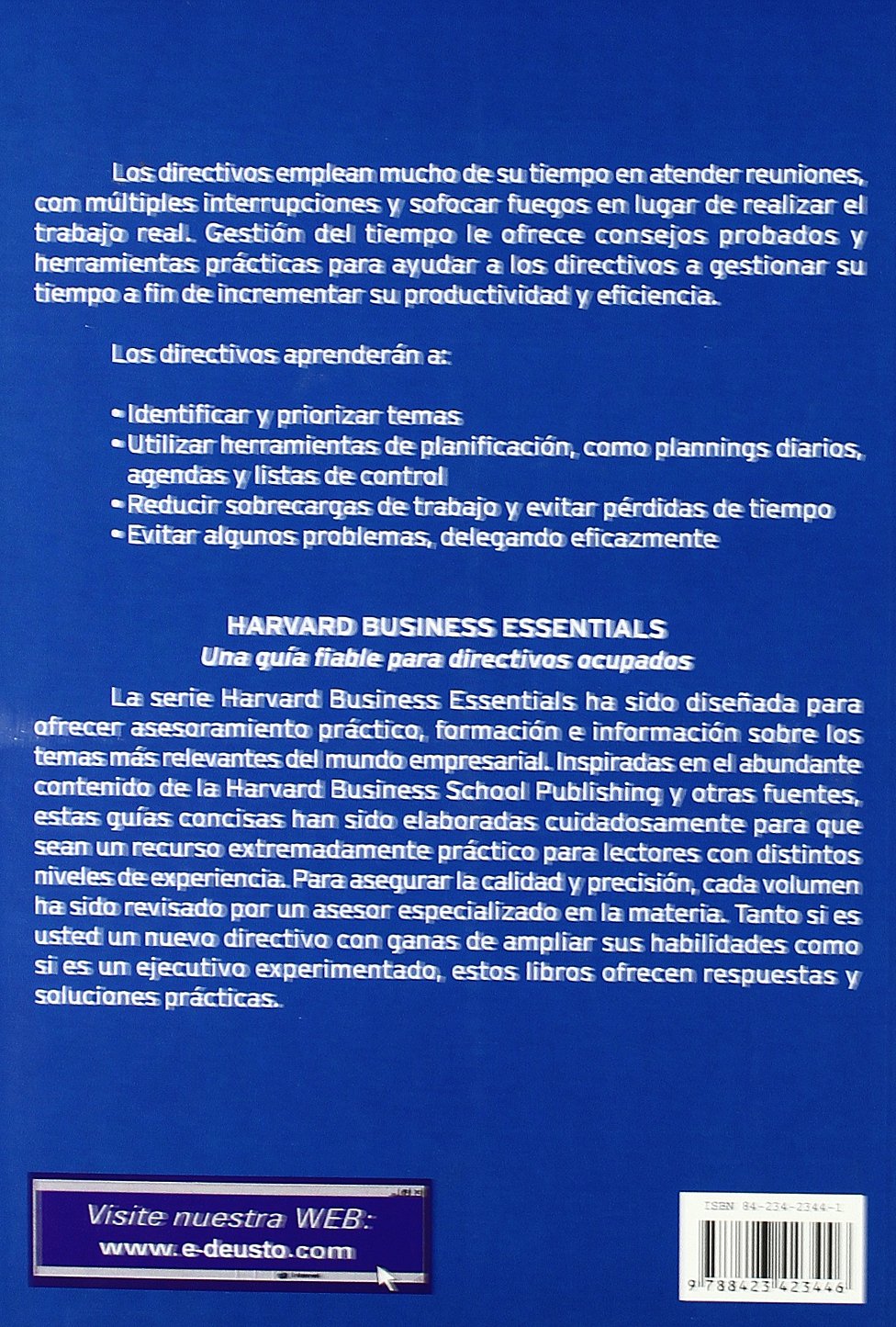 Gestión del tiempo: Incremente su productividad y eficacia personales (Harvard Business Essentials)