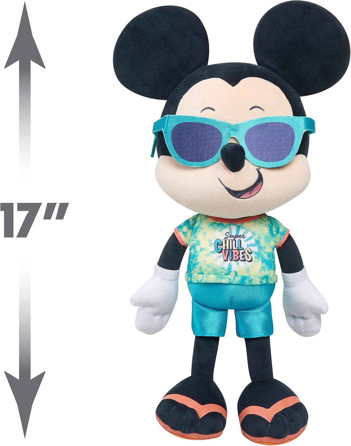 Disney Street Beach Large Plush Mickey Mouse, 17-Inch Stuffed Animal