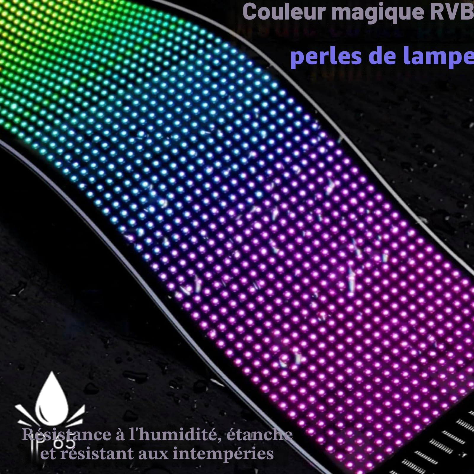 Yeux LED Devil Eyes pour camion et voiture, écran souple, programmable (102 x 348 mm)