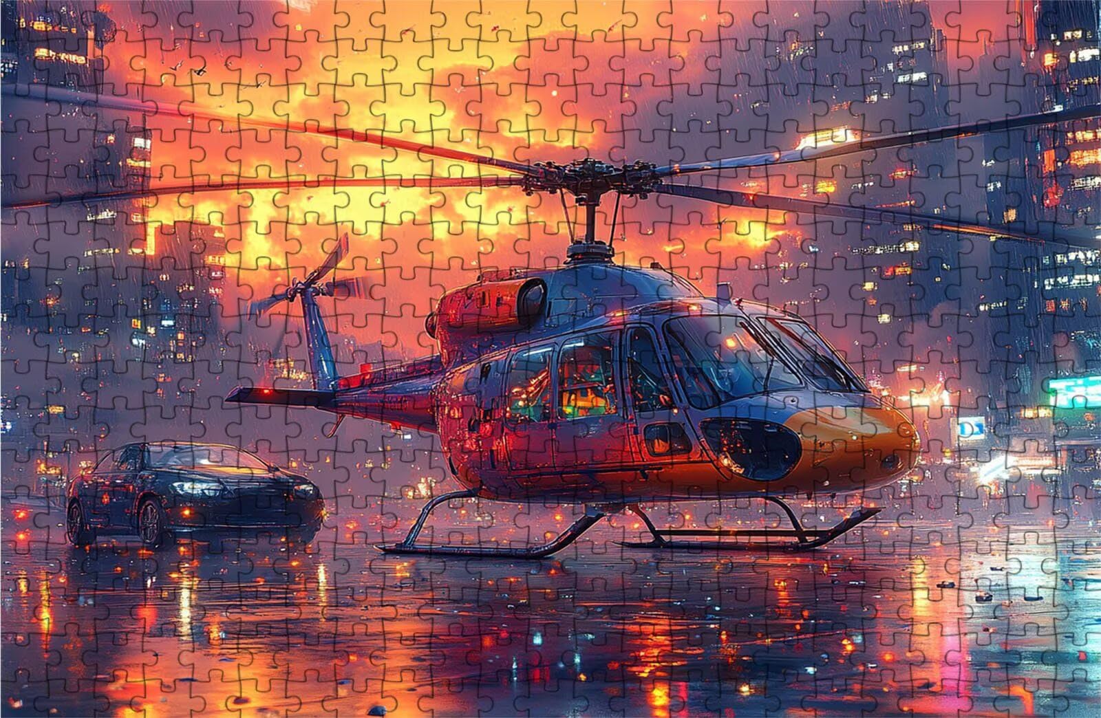 Puzzle 2000 sztuk helikoptera Puzzle 2000 sztuk drewna dla dorosłych, pięknie zapakowane w kartonowe pudełko, przenośny w siatkowej torbie na prezent dla kobiet 100 x 70 cm RXPT-8307