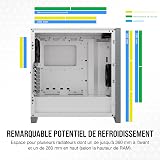 Corsair 4000D Airflow Boîtier ATX Moyen Tour en Verre Trempé (Panneau Avant à Flux d’air Élevé, Panneau latéral Verre Trempé, L’intérieur Spacieux, Deux Ventilateurs de 120 mm Inclus) Blanc - 6