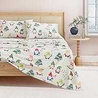 Vista 1 de Great Bay Home Christmas Flannel Sheet Set Full Size - 100% Turkish Cotton, Double-Brushed, Winter Bed Sheets - Ultra-Soft, Cozy, 4-Piece Holiday
