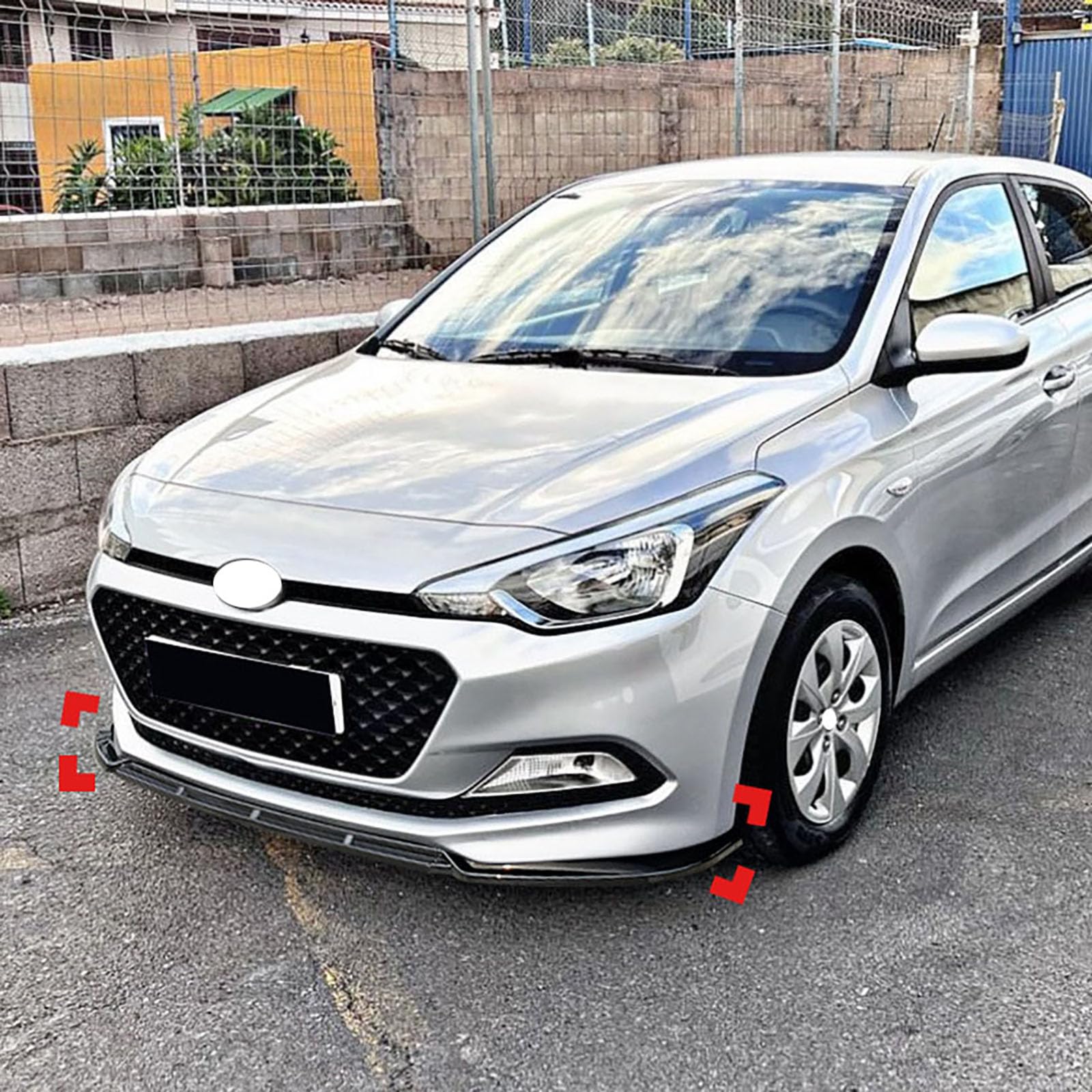 Kompatibel mit Hyundai I20 MK2 Pre-Facelift 2015-2017, Frontstoßstangen-Spoilerlippe, Auto-Unterkörper-Kit-Splitter,Carbon Fiber Look