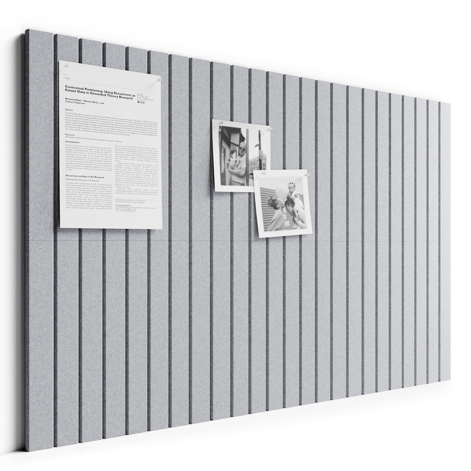 Bumusty 12er-Pack Filz-Pinnwand Lamellen-Optik 120 x 90cm,Alternative zu Korktafel,Inkl.70 Klebestreifen,Memoboard,Fotowand & Visionboard Für Büro,Kinderzimmer & Klassenzimmer