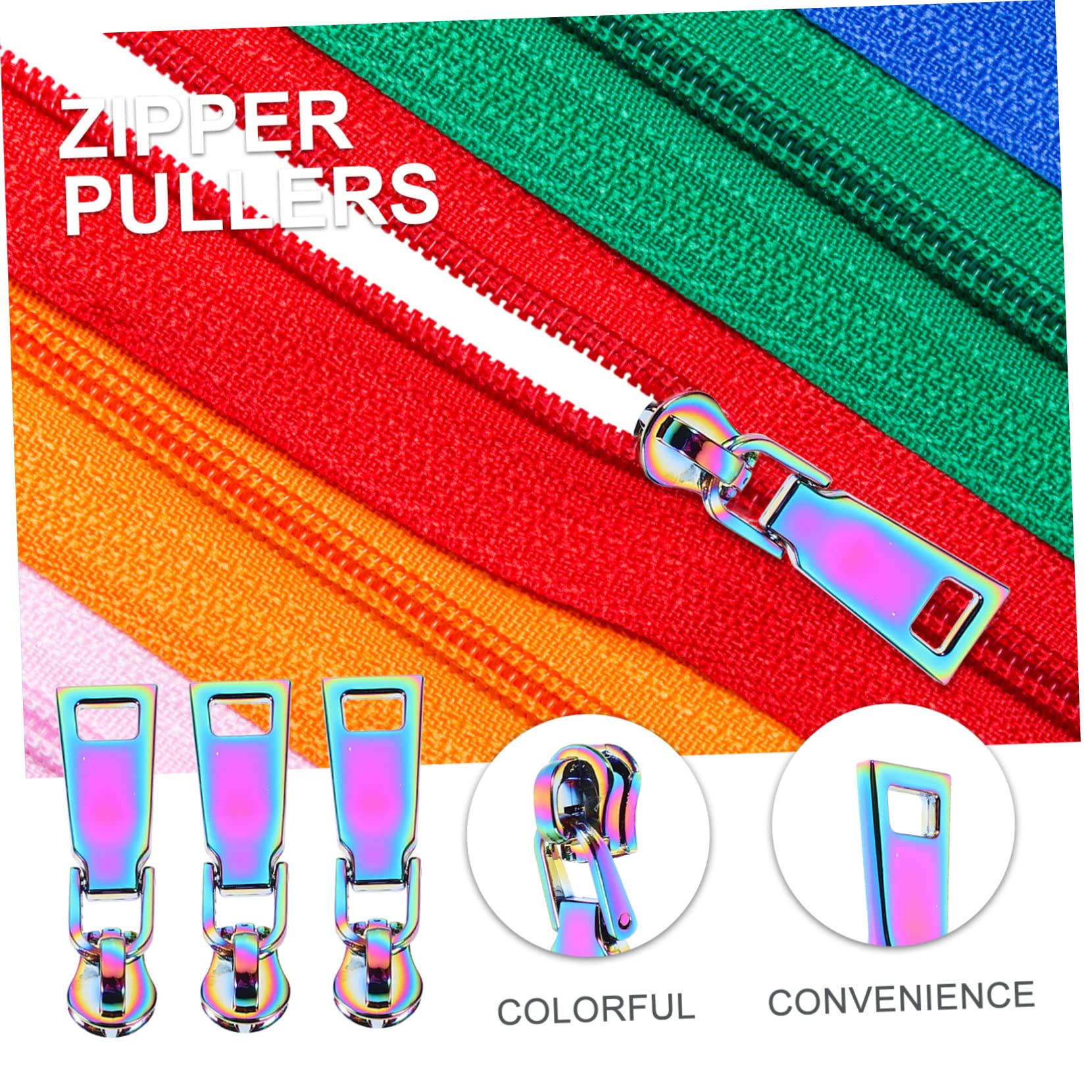 EXCEART 20piezas Tiradores De Cremallera Decorativos Para Ropa y Mochilas Repuestos De Pull Tabs Para Zipper Solución Duradera y Estilizada
