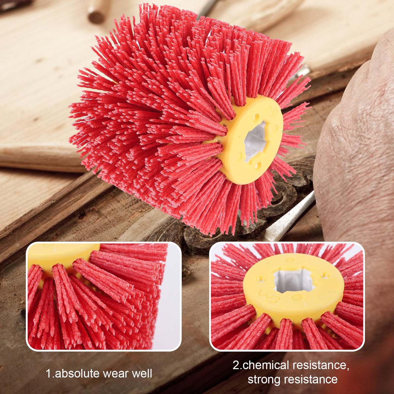 Lot de 2 brosses abrasives - Grain 80 - Largeur : 100 mm - Diamètre : 120 mm - Rouleau abrasif - Brosse en nylon pour machine à satiner - Brosse à poils - Brosse à poils - Brosse de polissage