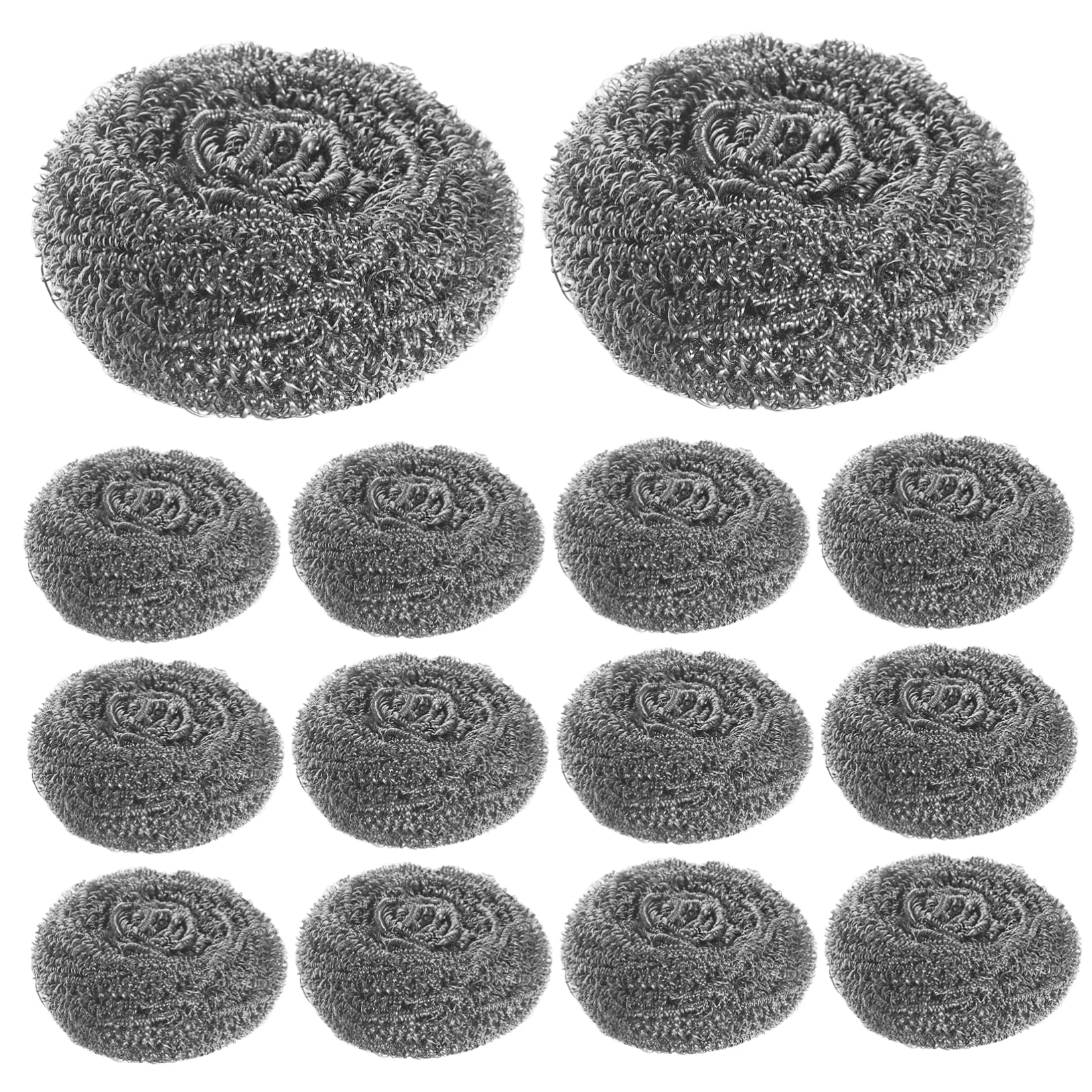 Estropajo de Acero Inoxidable para Limpieza de Cocina, 20 Piezas | Plata, 9cm de Diámetro, para Ollas y Rejillas, Ligero, Acabado Metálico