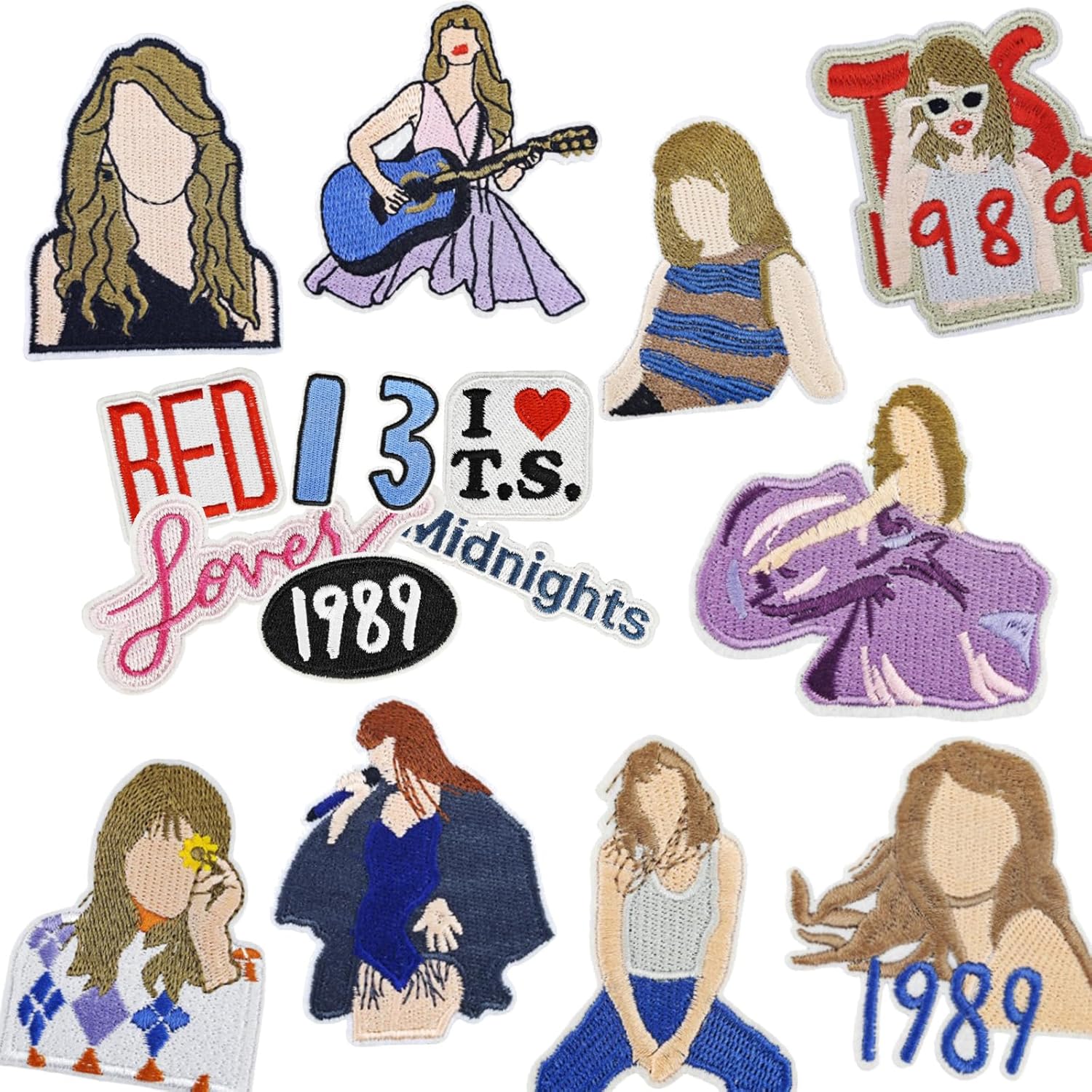 15Pcs Music Singer Embroidered Iron On Patches for Hats