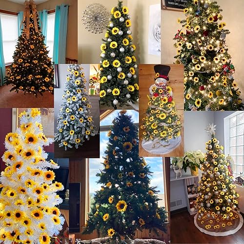 Miniatura 7 de Ukeler 23 cabezas de girasol artificiales de 10.5 pulgadas, 7 pulgadas, 3.5 pulgadas, accesorios de fotografía floral de varios tamaños, flores