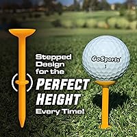 Vista 2 de GoSports 3.25 Widemouth Tees Plastic Golf Tees, 60 Tee Players Pack - Max Distance and Easier Teeing