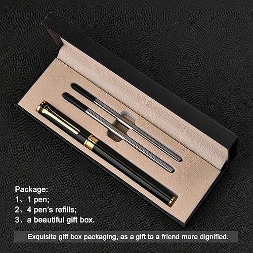 Miniatura 4 de YIVONKA Bolígrafo de lujo, línea de recambio negra, ancho de 0.02 pulgadas, el mejor regalo de bolígrafo de oficina para hombres y mujeres,