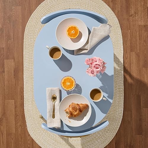 Miniatura 3 de Best Choice Products Juego de mesa de comedor ovalada moderna de 3 piezas, comedor de cocina pequeño con 2 sillas, marco de metal, respaldos curvos,