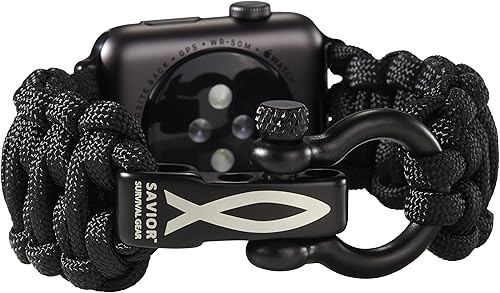 Miniatura 1 de Savior Survival Gear - Correa de repuesto para Apple Watch de 1.6542 mm, hecha de 550 cuerda de paracaídas con grillete ajustable de acero inoxidable