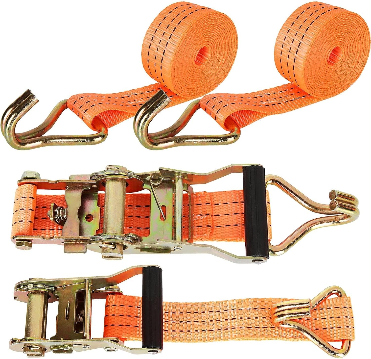 Amazon.com: Obstacle Car Towing Rope 2 Sets Ratchet Tie Down Straps ...