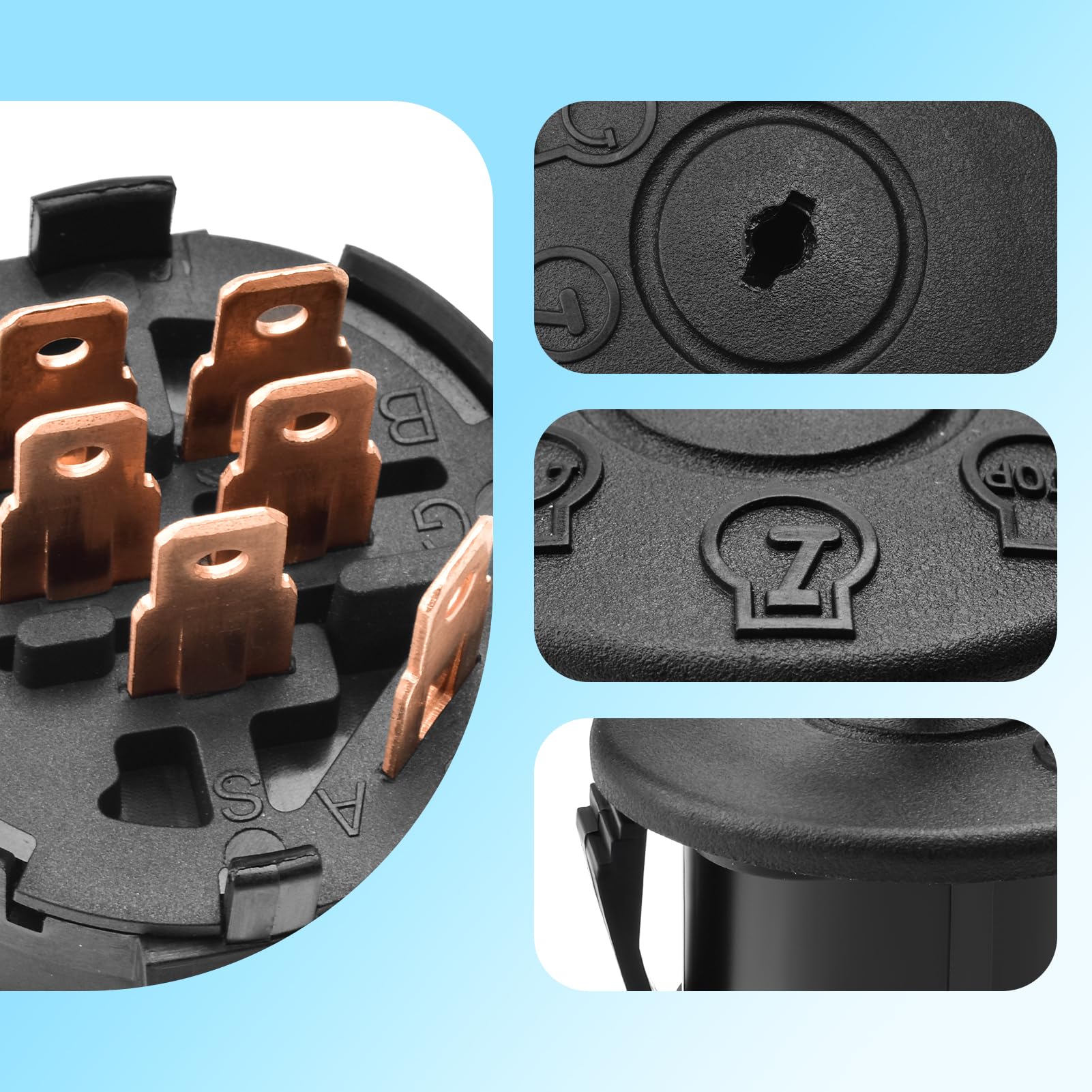 Amazon.com : Quealzara Ignition Switch with Key 3 Position 6 Pin