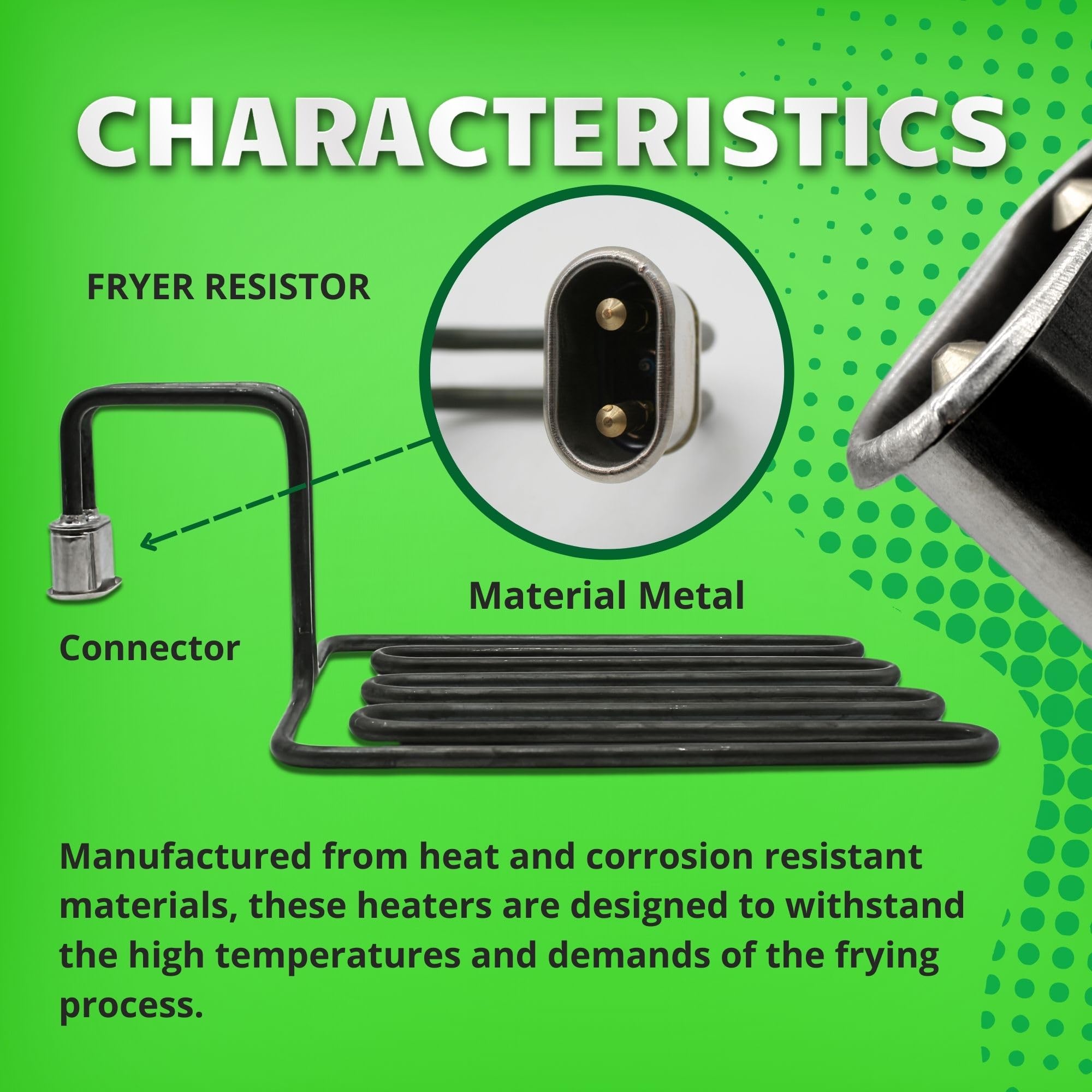 DOJA Barcelona | Resistencia de Freidora Compatible con JEMI | 3200W | 220V | Repuestos De Freidoras | 266x192x130mm | Accesorios Para Freidora Industrial, Calentador de Aceite, Freidora Hosteleria