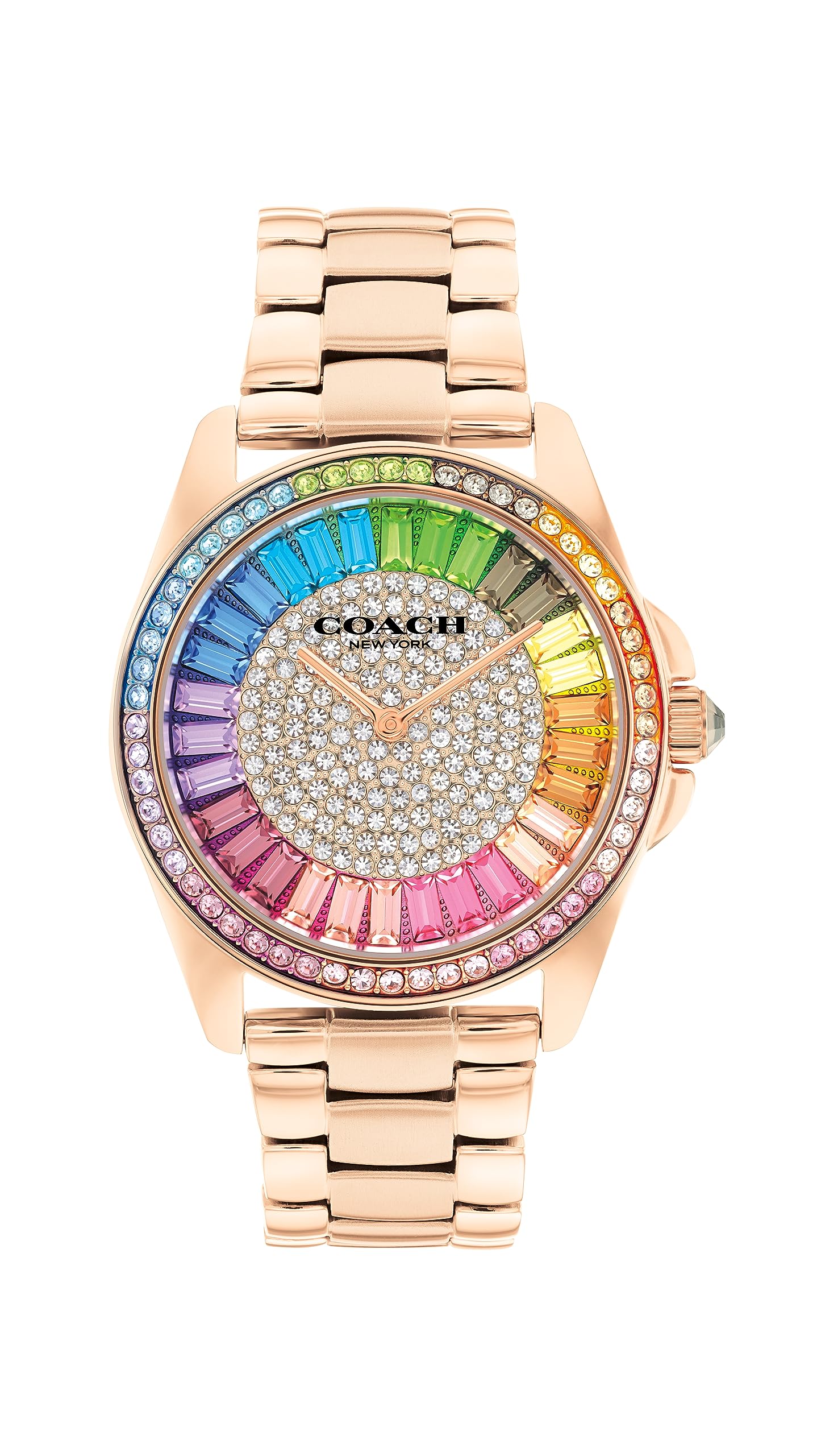 CoachGreyson Women's Watch - 3H Dial with Signature C Link Bracelet and Crystal Bezel - Water Resistant 3 ATM/30 Meters - Premium Fashion Timepiece for Everyday Style - 36mm