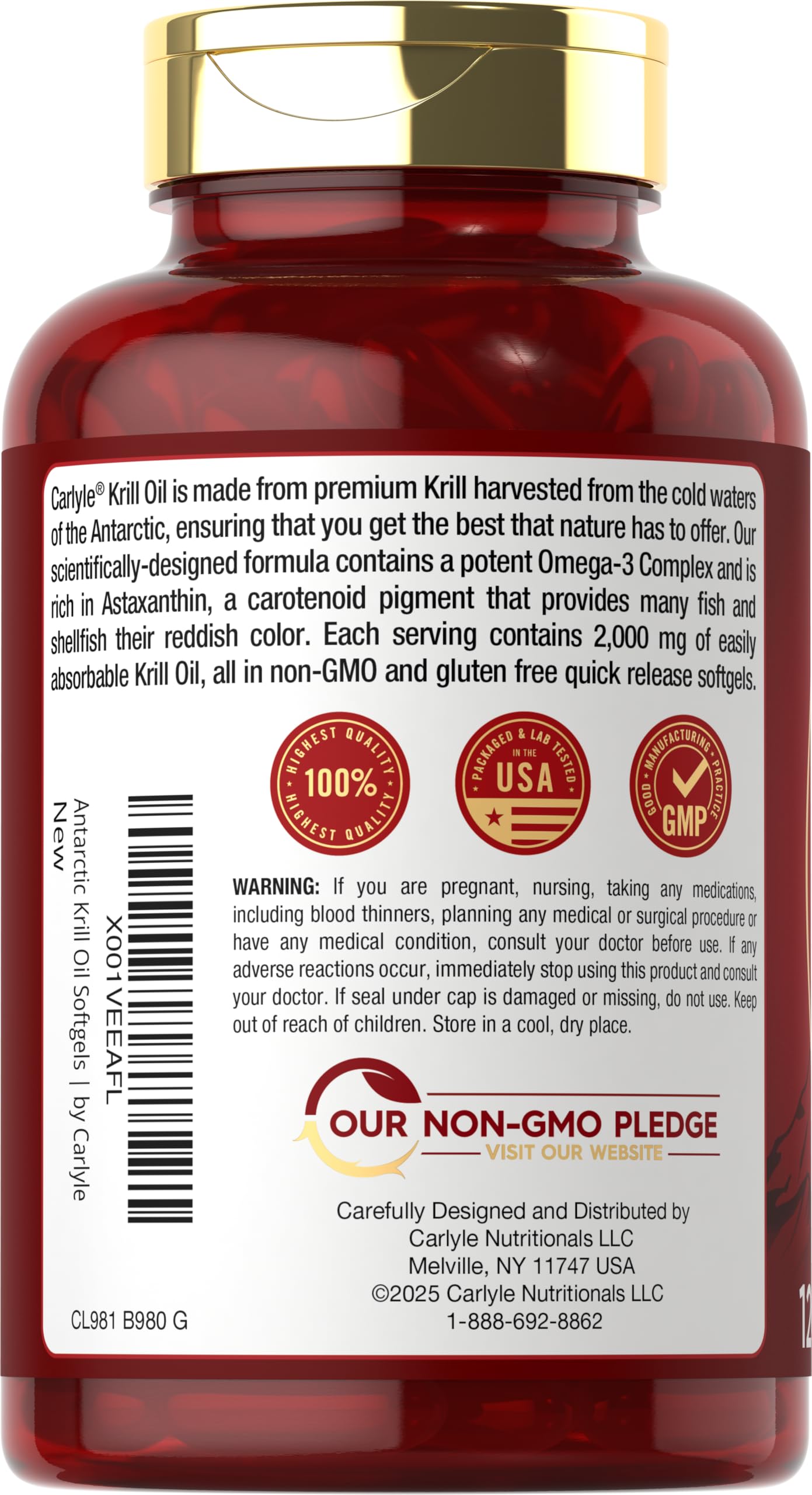 Amazon.com: Carlyle Antarctic Krill Oil 2000mg | 120 Softgels