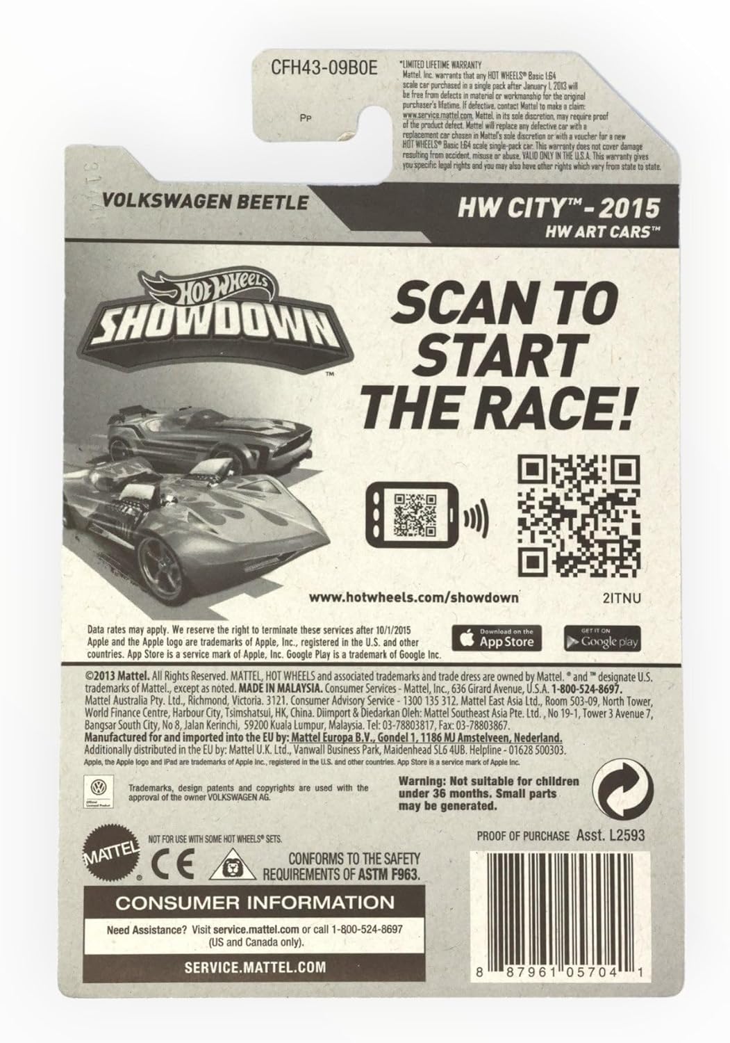 Hot Wheels 2015 HW City Art Cars Treasure Hunts Hunt Volkswagen VW Beetle Bug Pink Peace Hippy