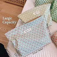Vista 2 de Bolsas de cosméticos con flores STARDW, bolsas de maquillaje para mujeres y niñas, bolsa de maquillaje de viaje de gran capacidad de lona, bolsa