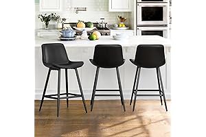 Modern Black Counter Stools Set of 3