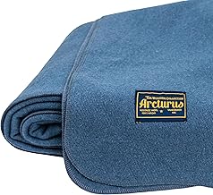 Arcturus Bighorn 100% Virgin Wool Blanket | Heirloom-Quality Wool Bedding for Home & Cabin | Warm, Thick & Durable (Queen Size, Steel Blue)