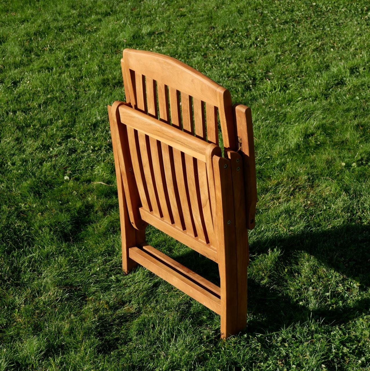 ALEOS. Teak Design Hochlehner Gartensessel Gartenstuhl Sessel Holzsessel Klappsessel Gartenmöbel Holz sehr robust 7fach-verstellbar Modell: Tobago, Größe:1 Stück