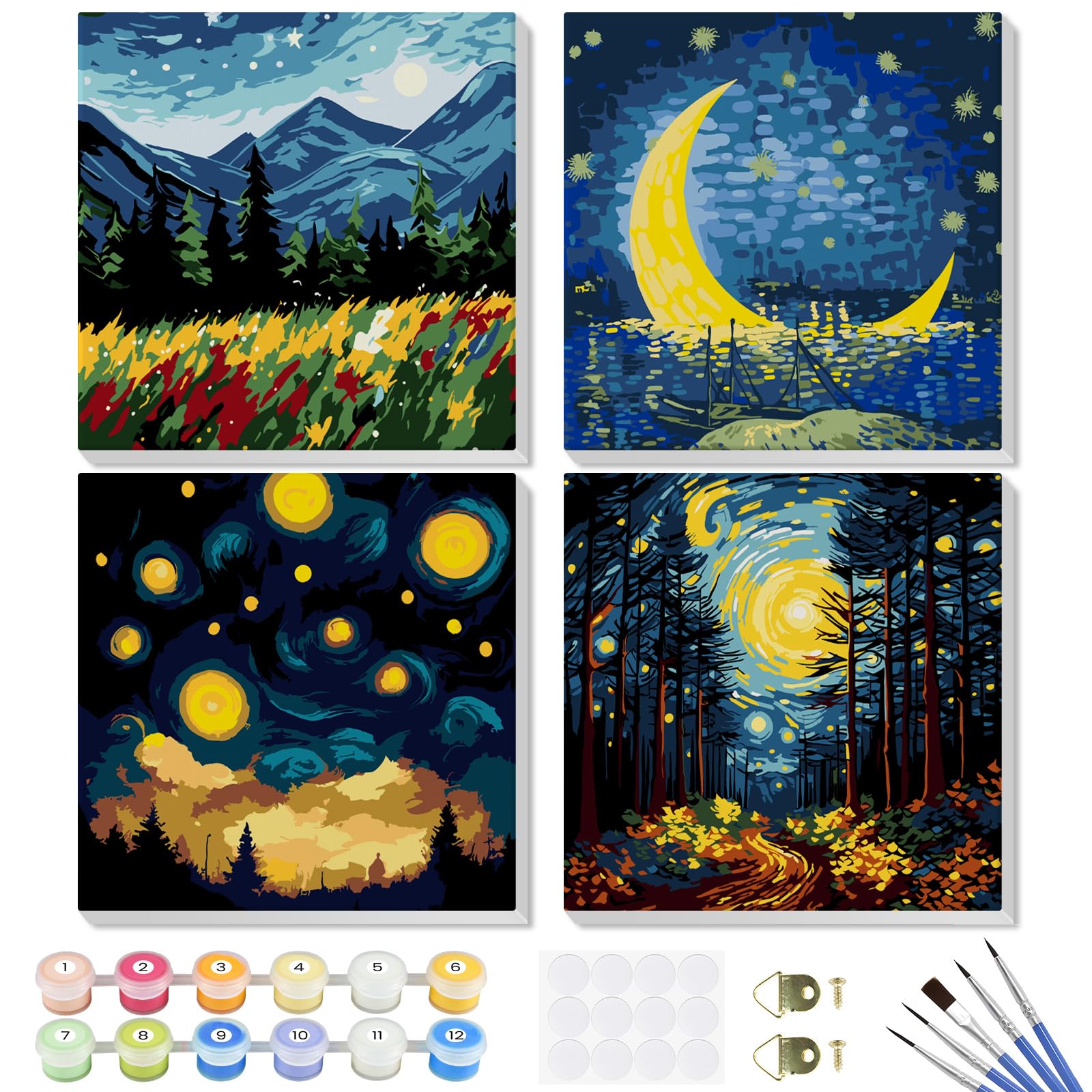 Jethami Malen-nach-Zahlen-Set (2 Leinwände) – Nationalpark-Landschaften, 40,6x50,8 Cm, Für Anfänger