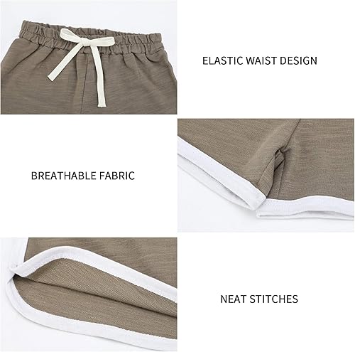 Miniatura 4 de BOOPH Pantalones cortos deportivos para niñas, 3 piezas, pantalones cortos de delfín para correr