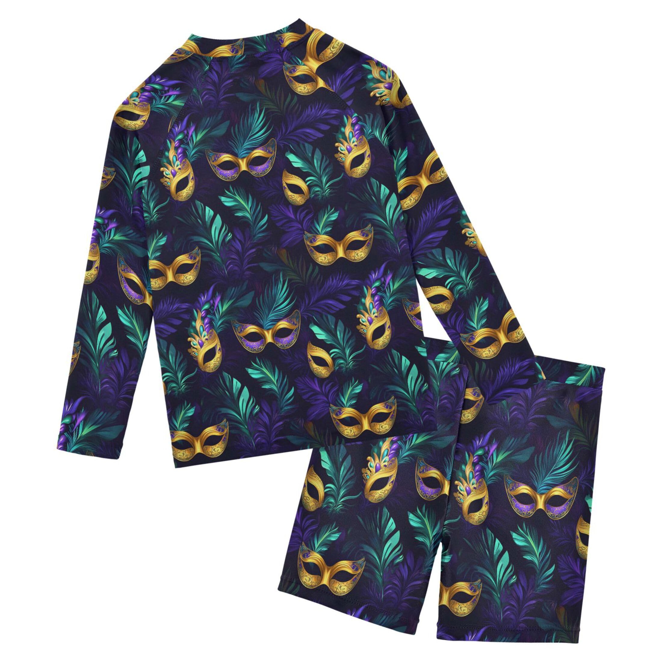 Brazil Mardi Gras Carnival Party Toddlers and Baby Boys' Swimsuit Trunk and Rashguard Set B0403522