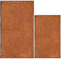 Vista 41 de Alfombras de baño de chenilla, juego de 2 piezas, superabsorbente, con fuerte respaldo antideslizante de PVC, alfombras de baño para el baño