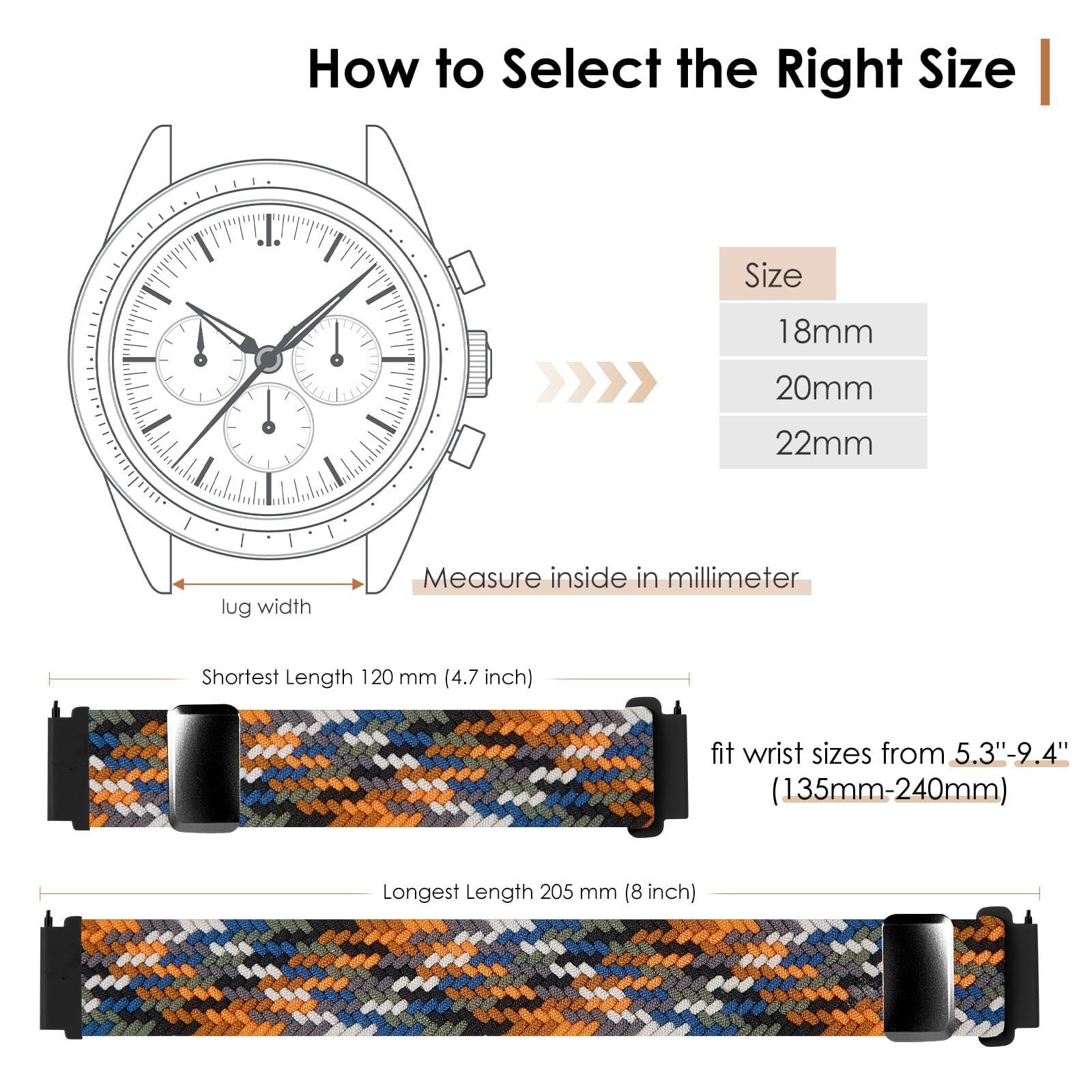 Cinturini in nylon Cinturini per orologi in nylon intrecciato a sgancio rapido Cinturino sportivo di ricambio elastico per uomo e donna 20mm 22mm