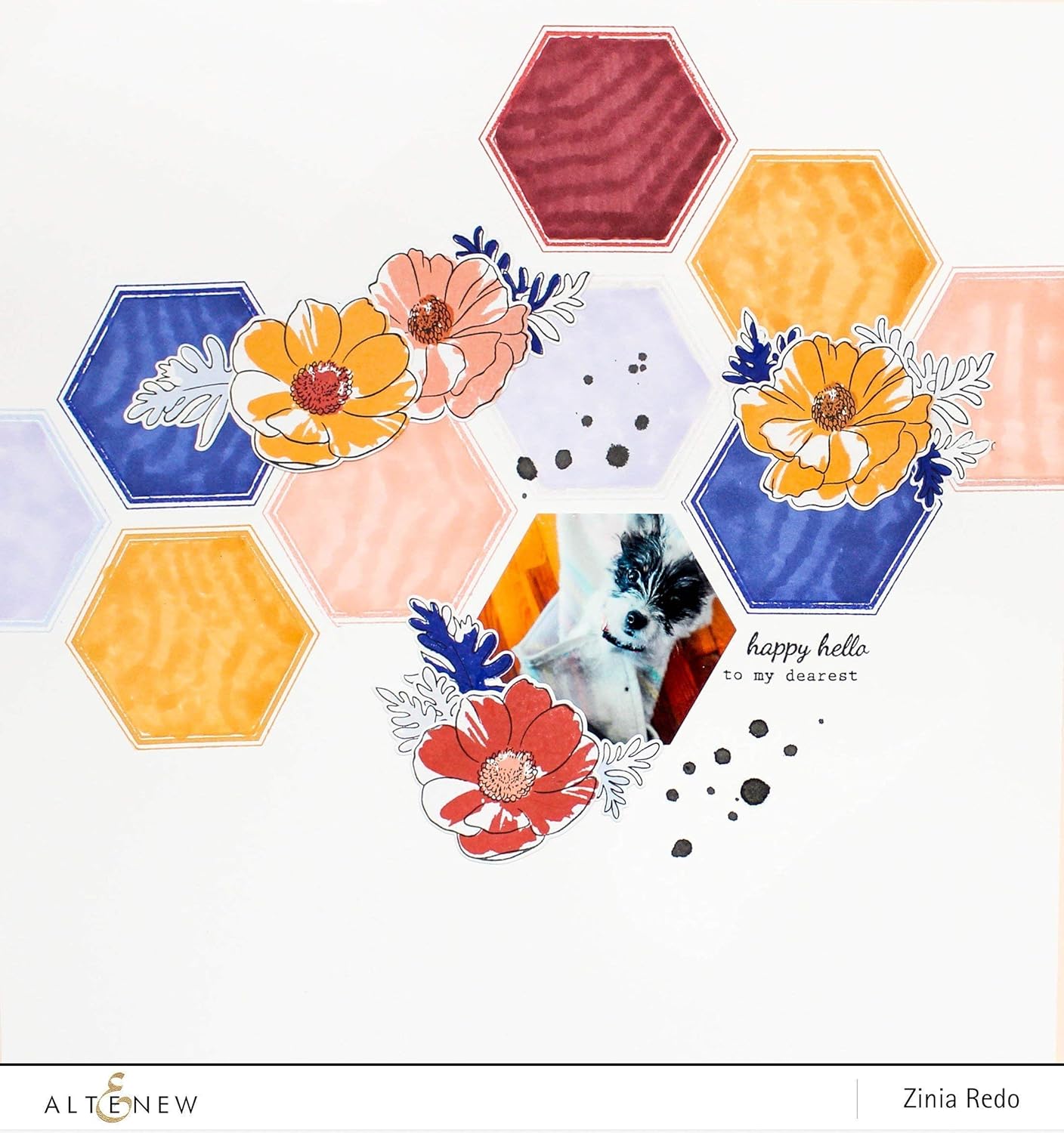 Altenew Popular Floral Layering Stamps Build-A-Flower: Anemone Coronaria Layering Stamp and Die Set (6" x 8") 7 Thoughtful Sentiments Included for Card Making, Scrapbooking, Journaling